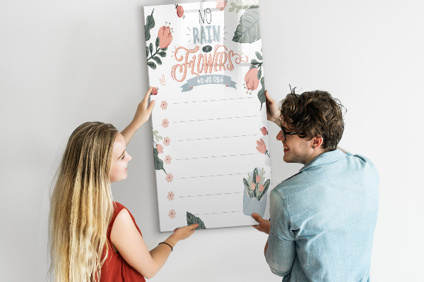 Tableau effaçable magnétique Des fleurs et des souvenirs en un seul lieu