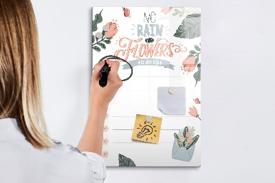 Tableau effaçable magnétique Des fleurs et des souvenirs en un seul lieu