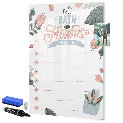 Tableau effaçable magnétique Des fleurs et des souvenirs en un seul lieu