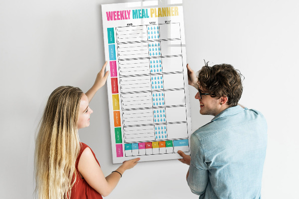 Tableau effaçable magnétique Planificateur de repas pour chaque semaine