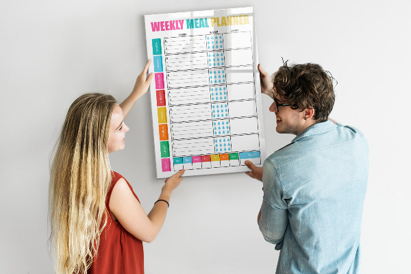 Tableau effaçable magnétique Planificateur de repas pour chaque semaine