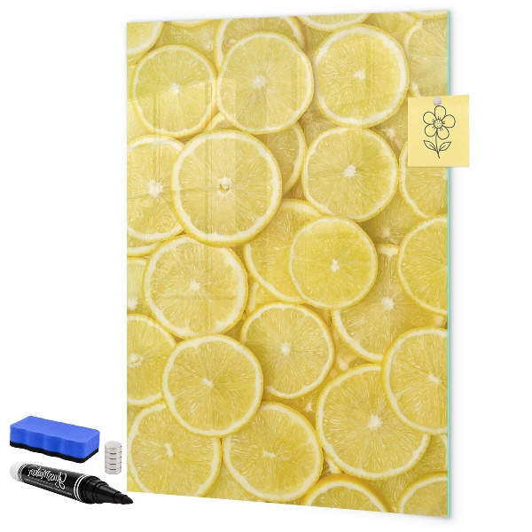 Tableau effaçable magnétique Tableau mémo citron coloré