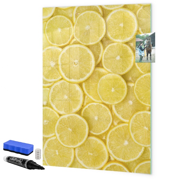 Tableau effaçable magnétique Tableau mémo citron coloré