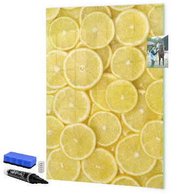 Tableau effaçable magnétique Tableau mémo citron coloré