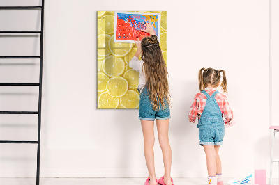 Tableau effaçable magnétique Tableau mémo citron coloré
