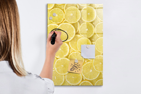 Tableau effaçable magnétique Tableau mémo citron coloré