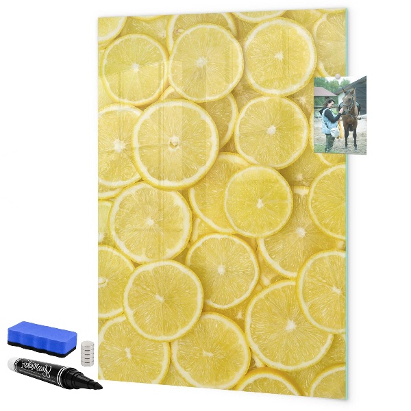 Tableau effaçable magnétique Tableau mémo citron coloré