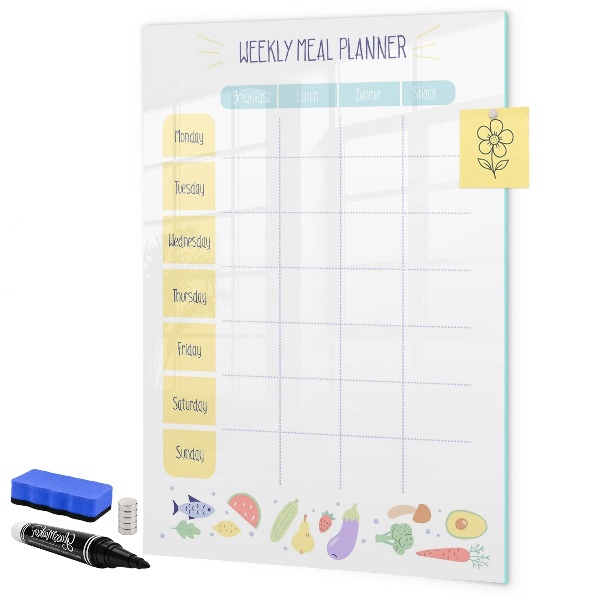Tableau effaçable magnétique Planificateur de repas pour toute la semaine
