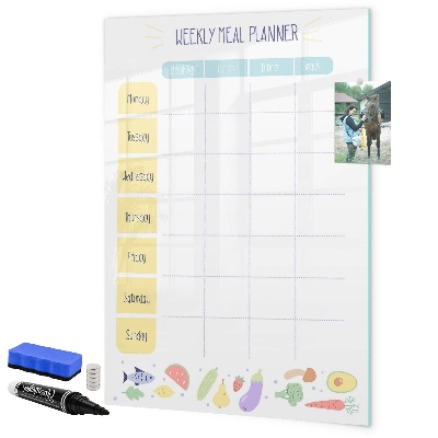 Tableau effaçable magnétique Planificateur de repas pour toute la semaine