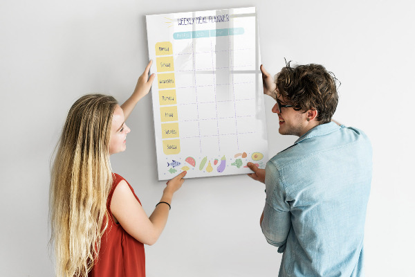Tableau effaçable magnétique Planificateur de repas pour toute la semaine