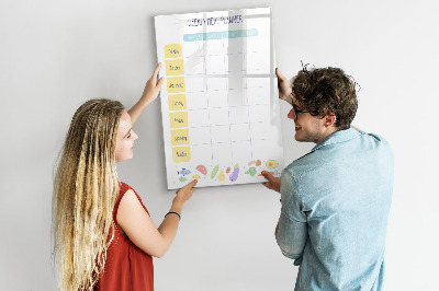 Tableau effaçable magnétique Planificateur de repas pour toute la semaine