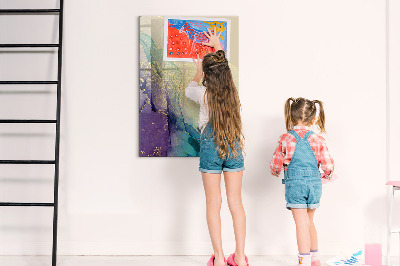 Tableau effaçable magnétique Des souvenirs colorés sur un tableau en liège