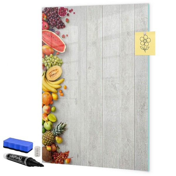 Tableau magnétique effaçable Plateau de fruits créatif avec photos