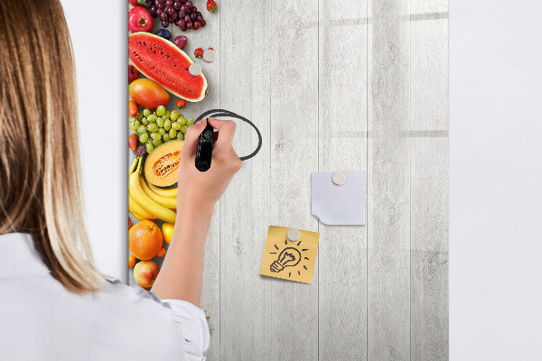 Tableau magnétique effaçable Plateau de fruits créatif avec photos