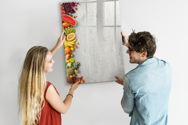 Tableau magnétique effaçable Plateau de fruits créatif avec photos