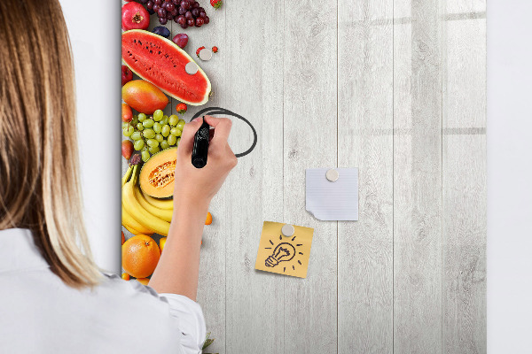 Tableau magnétique effaçable Plateau de fruits créatif avec photos