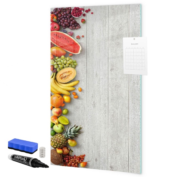 Tableau magnétique effaçable Plateau de fruits créatif avec photos