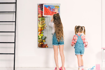 Tableau magnétique effaçable Plateau de fruits créatif avec photos