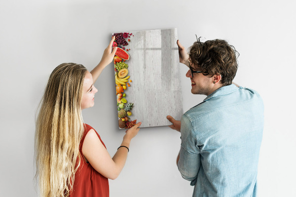 Tableau magnétique effaçable Plateau de fruits créatif avec photos