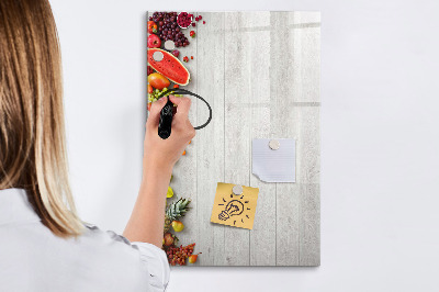 Tableau magnétique effaçable Plateau de fruits créatif avec photos