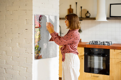 Tableau magnétique effaçable Plateau de fruits créatif avec photos