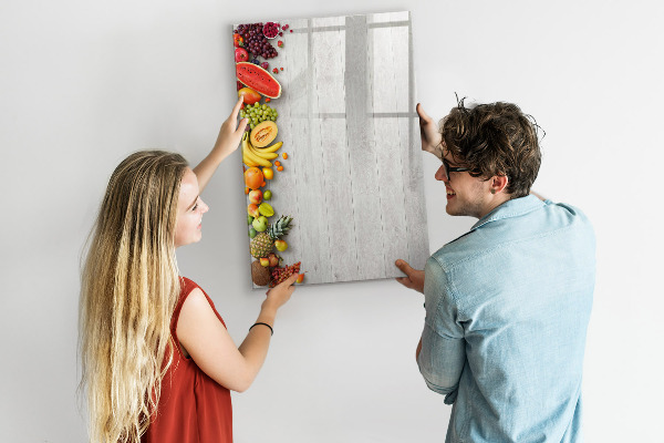 Tableau magnétique effaçable Plateau de fruits créatif avec photos