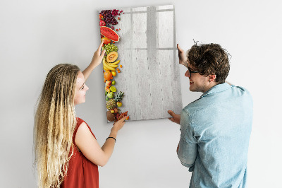 Tableau magnétique effaçable Plateau de fruits créatif avec photos