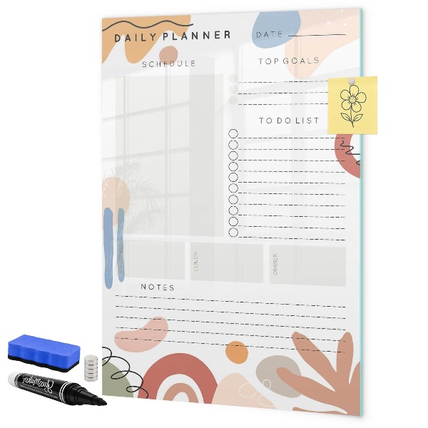 Tableau magnétique effaçable Agenda quotidien avec espace pour photos