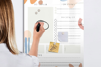 Tableau magnétique effaçable Agenda quotidien avec espace pour photos
