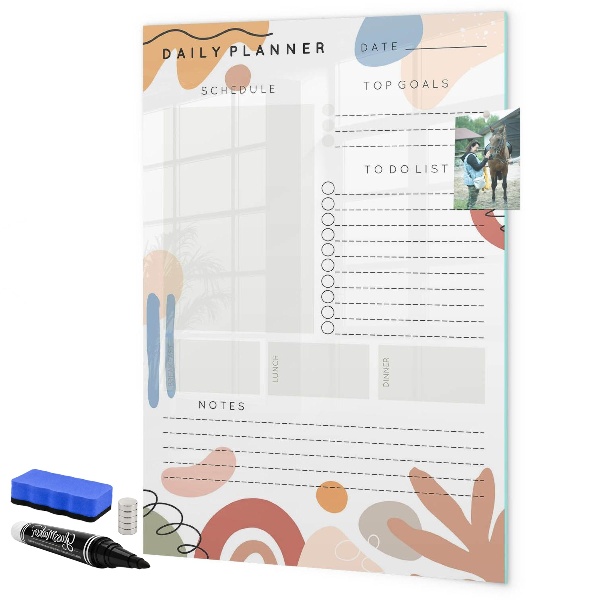 Tableau magnétique effaçable Agenda quotidien avec espace pour photos