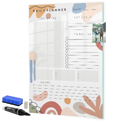 Tableau magnétique effaçable Agenda quotidien avec espace pour photos