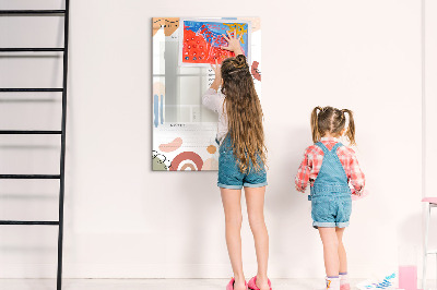 Tableau magnétique effaçable Agenda quotidien avec espace pour photos