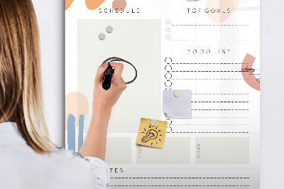 Tableau magnétique effaçable Agenda quotidien avec espace pour photos