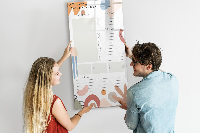 Tableau magnétique effaçable Agenda quotidien avec espace pour photos