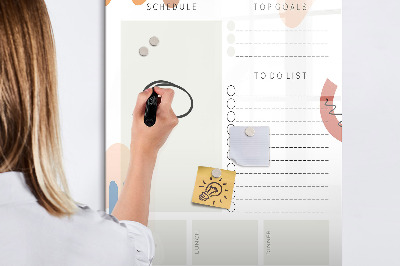Tableau magnétique effaçable Agenda quotidien avec espace pour photos