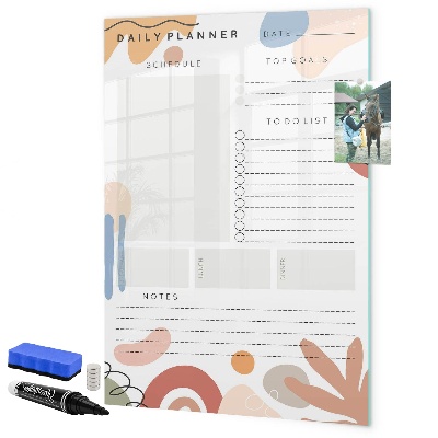 Tableau magnétique effaçable Agenda quotidien avec espace pour photos