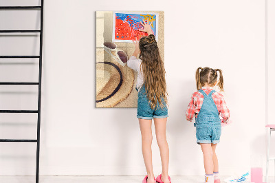 Tableau effaçable magnétique Souvenirs d'été à la plage