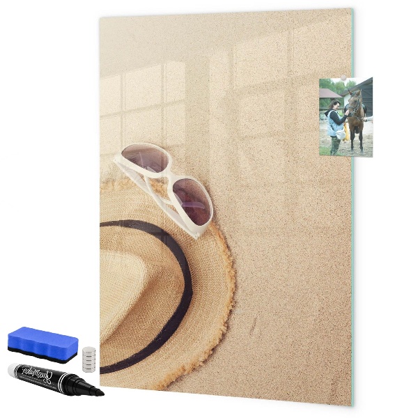 Tableau effaçable magnétique Souvenirs d'été à la plage
