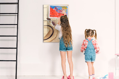 Tableau effaçable magnétique Souvenirs d'été à la plage