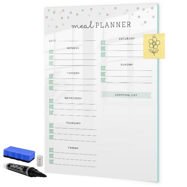 Tableau effaçable magnétique Planificateur de repas pour toute la semaine