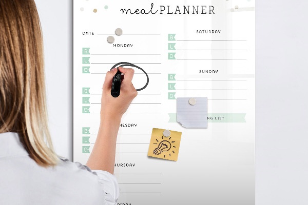 Tableau effaçable magnétique Planificateur de repas pour toute la semaine