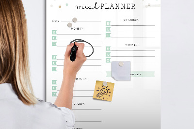 Tableau effaçable magnétique Planificateur de repas pour toute la semaine