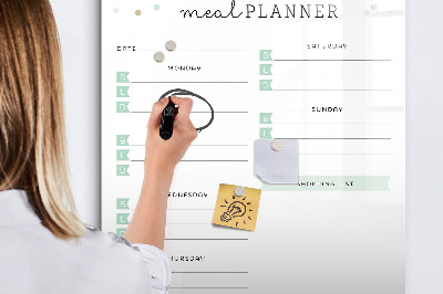 Tableau effaçable magnétique Planificateur de repas pour toute la semaine