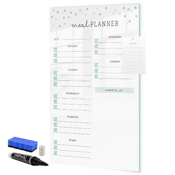 Tableau effaçable magnétique Planificateur de repas pour toute la semaine