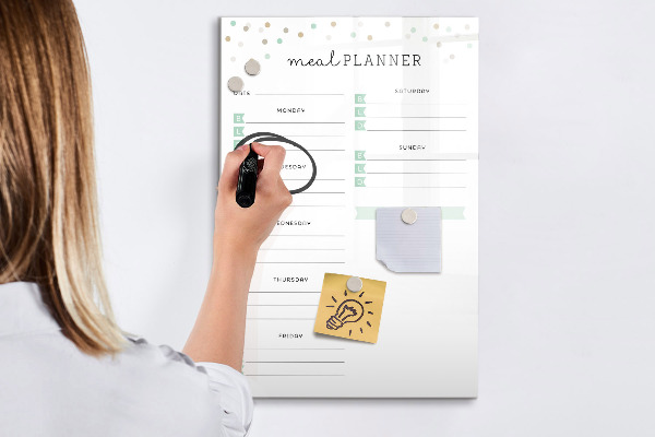 Tableau effaçable magnétique Planificateur de repas pour toute la semaine