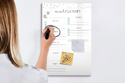 Tableau effaçable magnétique Planificateur de repas pour toute la semaine