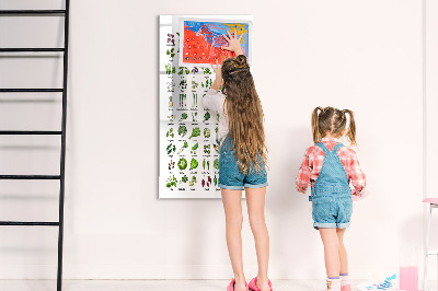 Tableau magnétique effaçable Légumes verts et herbes aromatiques en images