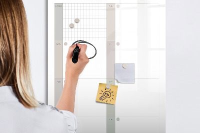 Tableau effaçable magnétique Plan hebdomadaire avec espace pour photos