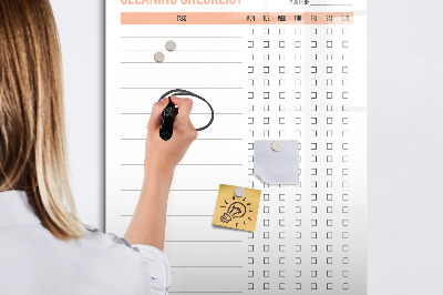 Tableau magnétique effaçable Liste de nettoyage mensuel