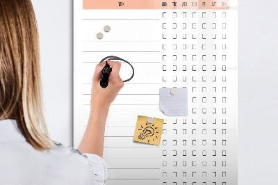 Tableau magnétique effaçable Liste de nettoyage mensuel